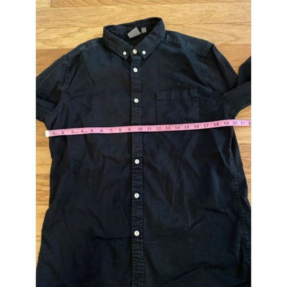 ASOS men's casual black cotton button down long sleeve collared shirt size large - Picture 4 of 8